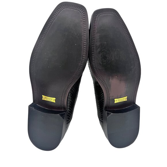 Giorgio Brutini Men Exotic Black Snake Skin Loafers Shoes US 10W Slip On Comfort - Picture 9 of 12